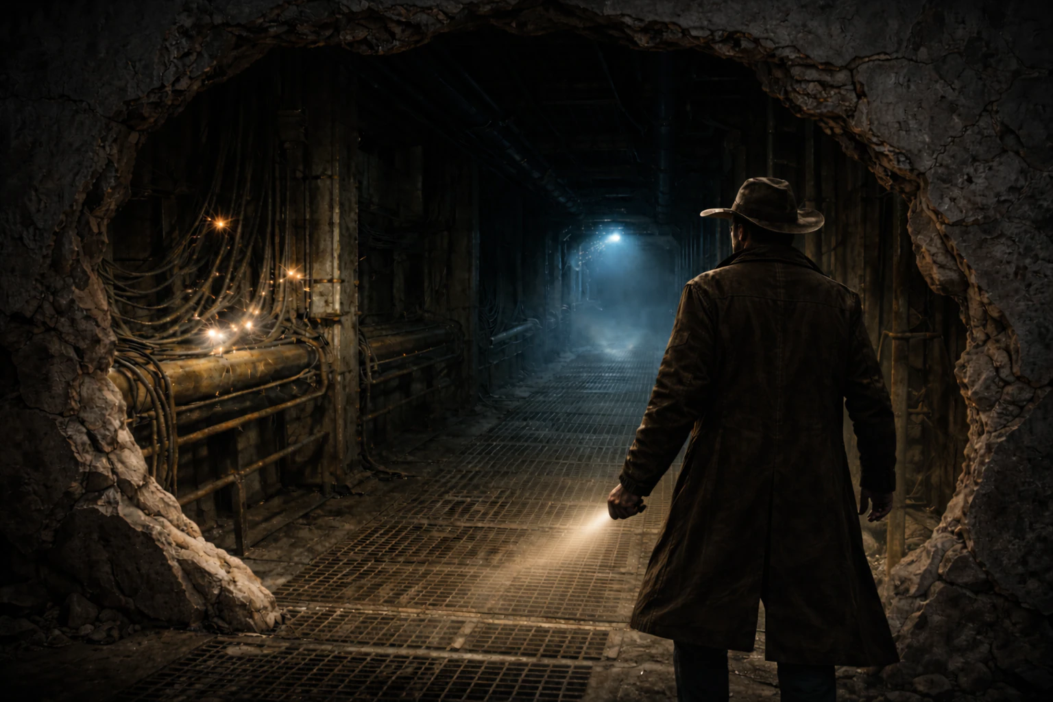 Пролом в стене фабрики Данди входит на фабрику через пролом в стене после старой аварии