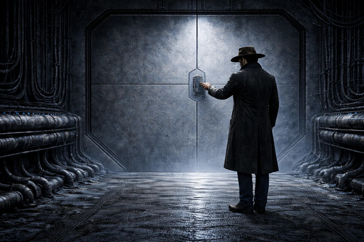 Ключ открывает створку Данди вставляет ключ-направитель в паз, и створка начинает открываться